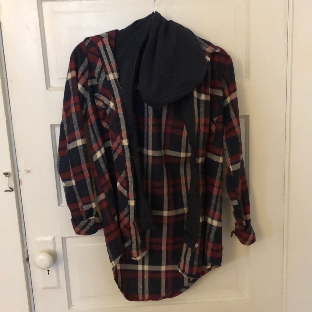 Built in hooded flannel jacket